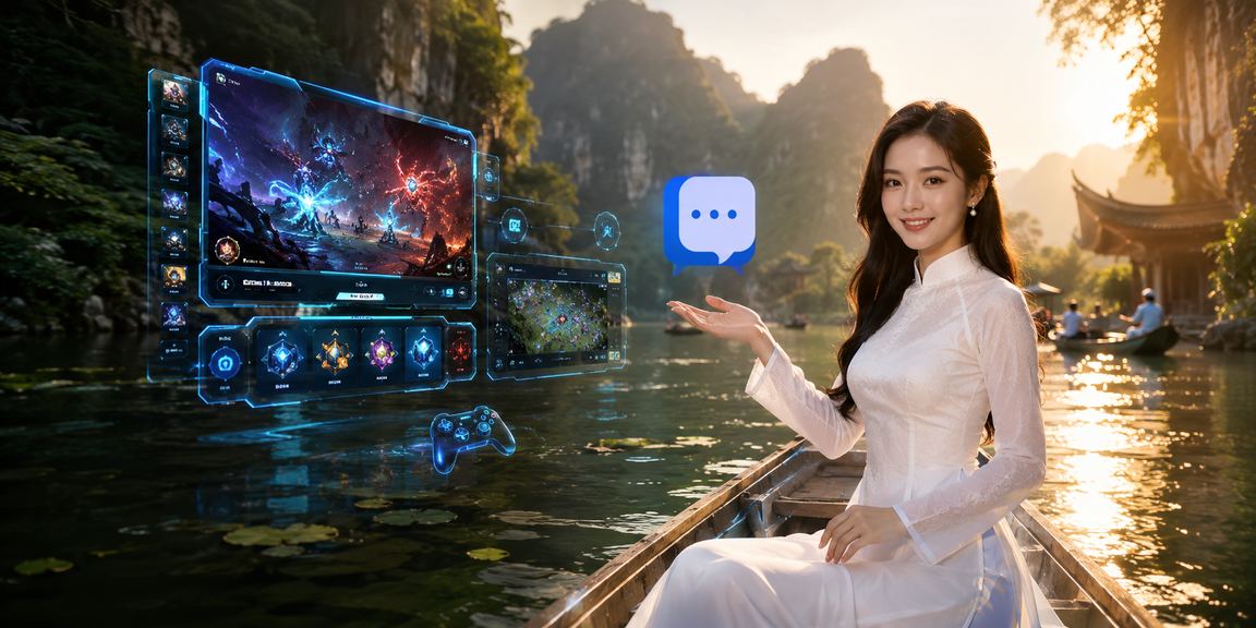 Người chơi esports tại Ninh Bình mặc áo dài truy cập bwine trên điện thoại